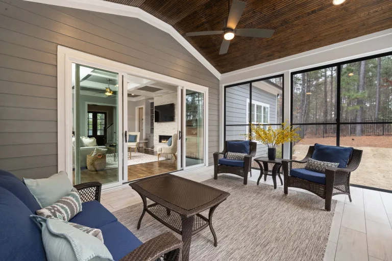 Bright residential porch enclosure